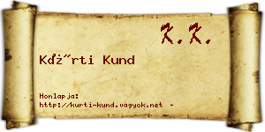 Kürti Kund névjegykártya